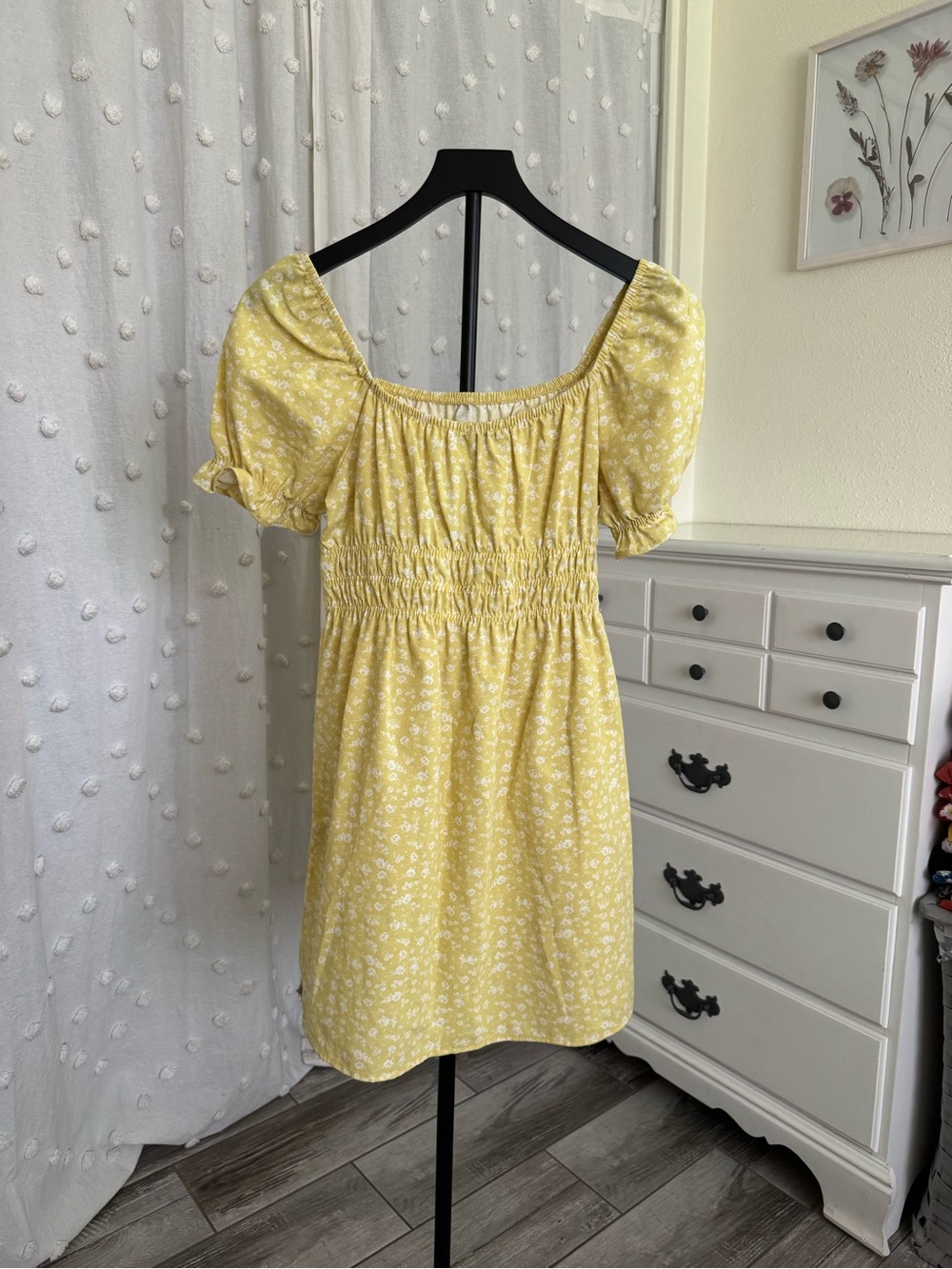 iris Yellow Floral Mini Dress